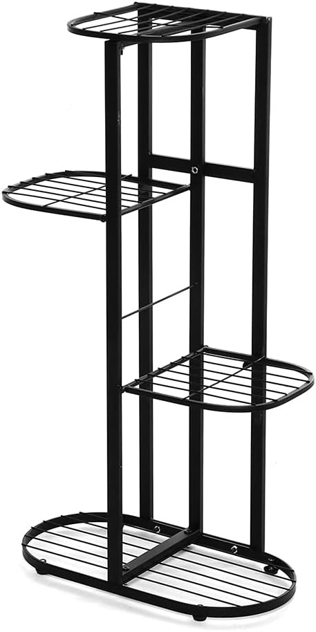 4 Tier 5 Potted Plant Stand Iron Flower Plant Stand Rack Multiple Flower Pot Holder Organizer Display(D)
