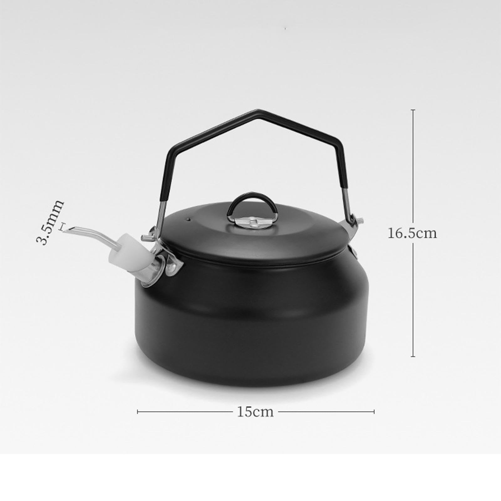 Almencla Bouilloire de Camping 1L, Bouilloire, Ustensiles de Cuisine, Théière, Cafetière, Idéale pour La Randonnée, Le Barbecue, Les et Les Feux de Cam, Noir