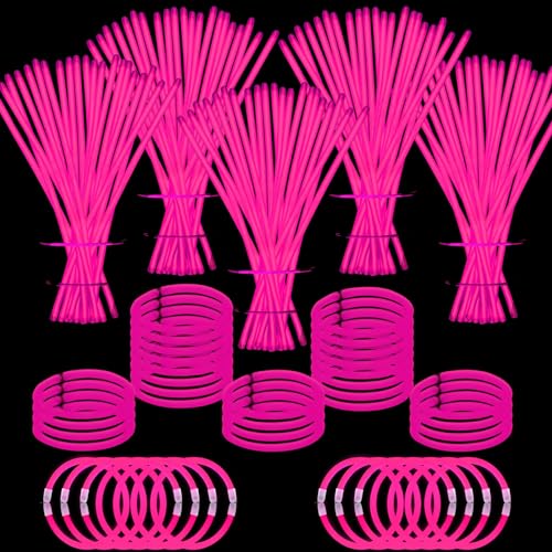 Bracelets fluorescents roses lot de 500 pour l'animation de mariage et révélation de sexe