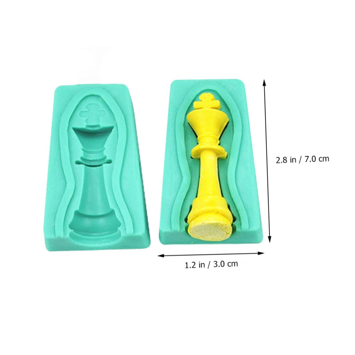 Molde de Silicona para Ajedrez 12 Piezas, Verde, para Hornear