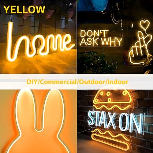 Image of HEADLY 5-Metre Yellow Neon Light Strip with 600 LEDs and 12V Adapter - Ideal for Wall Decorations,Parties Celebrations,Bars and Custom Neon Displays (Pack of 1)