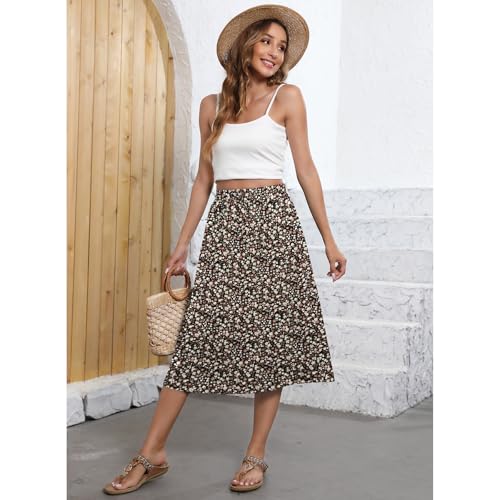 Image of Witsmile Flowy Skirt Elastic High Waist A-Line Skirt with Pockets Bohemia Cover-up for Women 2026 Trendy(S-2XL)