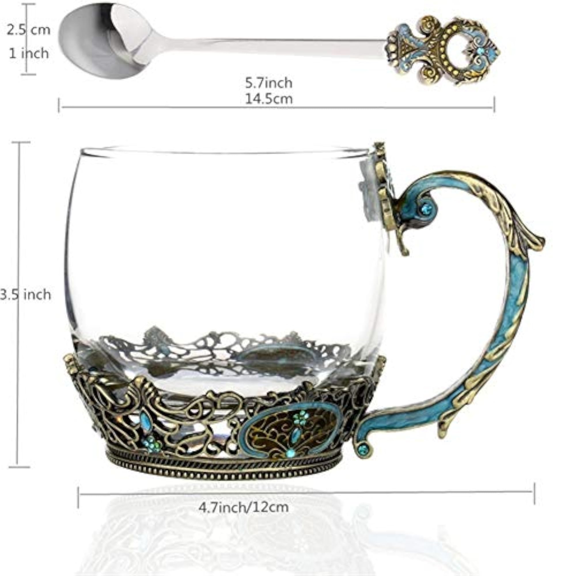 Classical Glass Tea Cup, Unique Personalized Gift Idea
