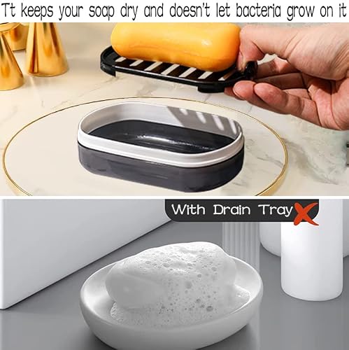 Travel Soap Container With Lid 4Pcs,Bar Soap Holder For Shower, Soap Tray With Drain Rack,Tightly Closed Soap Box, Soap Dish For Traveling, Camping, Gym, Bathroom Aellabus(2 Black And 2 White) #TOP3