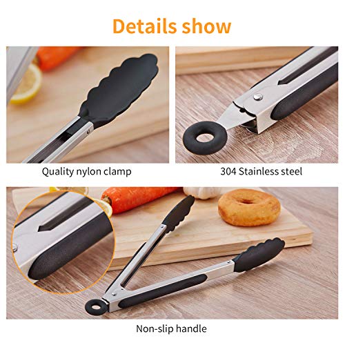 Pinças de comida Lanches de Cozinha Em Aço Inoxidável Clipe de Segurança Alça de Silicone Anti-escal