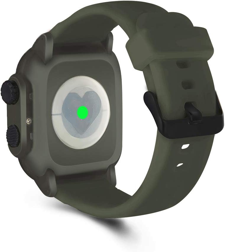 Waterproof Apple Watch Case 44mm Series 4/5 /6/SE -IP68 Waterproof Shockproof Impact Resistant with Premium Silicone iWatch Sport Band /Drop-Proof Apple Watch Protective Case -Compatible iWatch 44mm