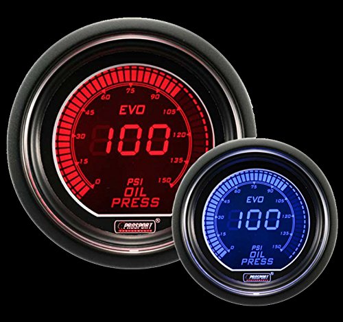 Oil Pressure Gauge- EVO Series Blue and Red Digital 52mm (2 1/16