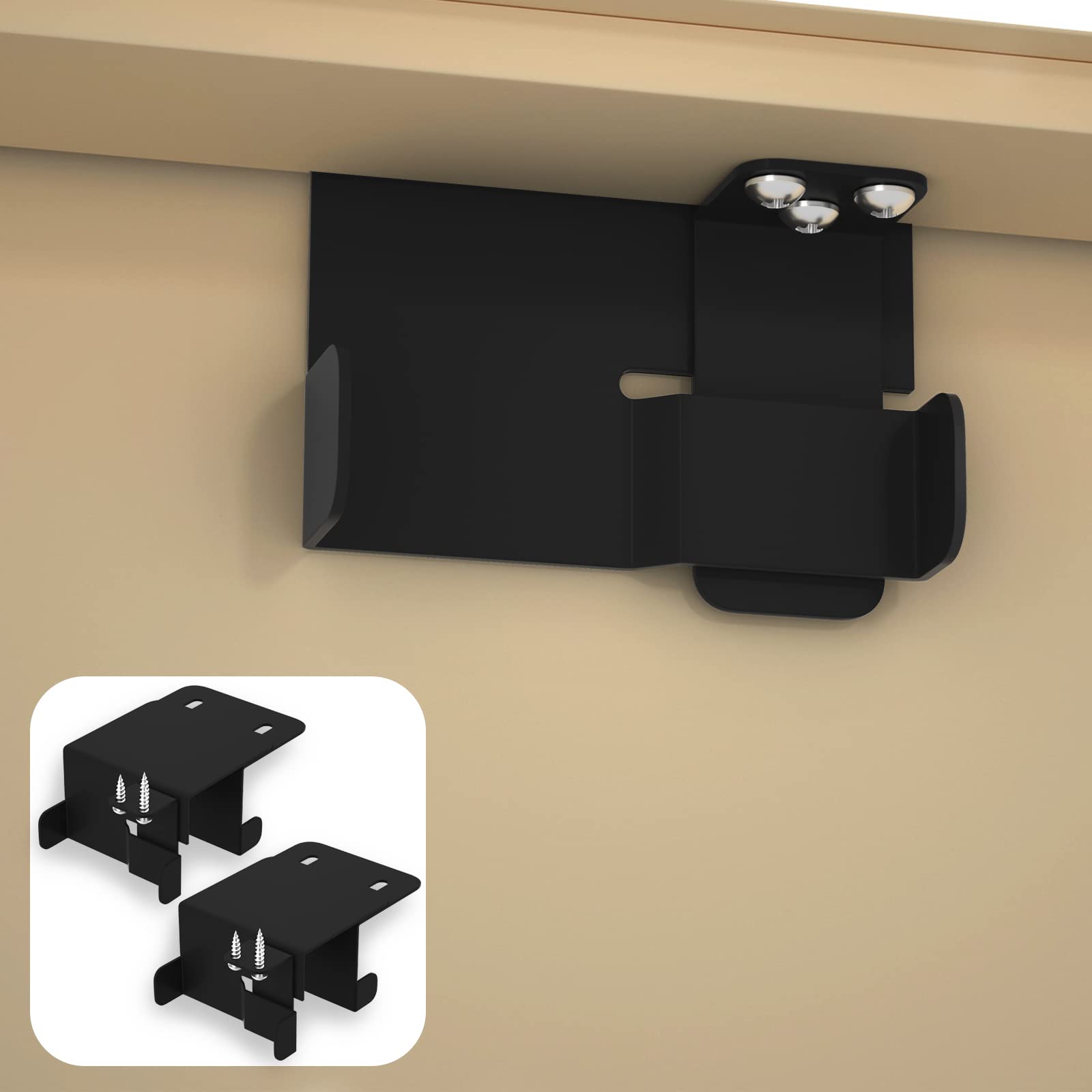 Child Proof Door Top Lock - Loswsdg Kids Safety Door Lock ( Made of Durable Metal ) - Adjustable Sliding Top Door Lock for 0.6-2.2" Thick Doors - Can Open Door from Both Sides (Black 2PCS)