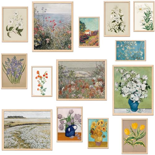 TRAMIN 14 Pcs Floral Wall Art, Flower Poster for Room