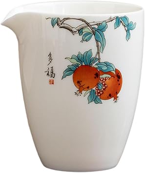 200Ml/7oz Fruitful Sheep Fat Jade, Ceramic Kung Fu Tea Set Fair Cup - Sheep Fat Jade Ceramic Fair Cup Duofu