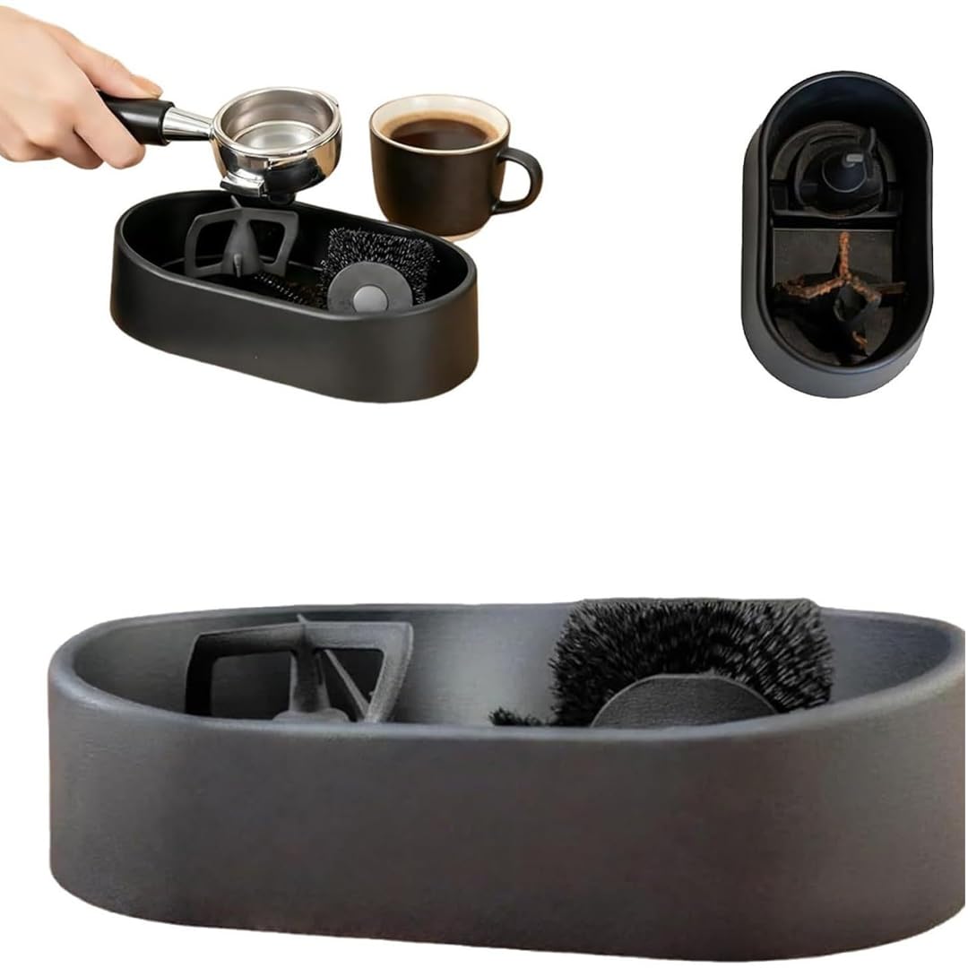 Quin Spin Espresso CoffeeGrounds Remover Elektrische Reinigungseinheit für Siebträger mit 12V Motor, Zweistufen - Reinigungssystem für tiefenwirksame Reinigung, Passend für Doppelsiebe
