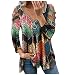 Chemise pour Femme Géométrique Col Croisé Casual Tops L'école Leger Automne Manche Courte Shirt pour Femme Polyester Zippe Découper Confortable