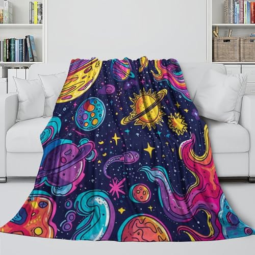 Couverture flanelle espace extérieur finition luxe lit douillet 3D - 5