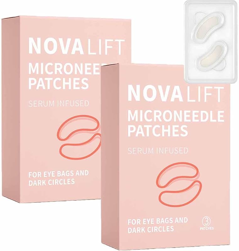 Adesivos para a região dos olhos MicroGlow NOVALIFT com retinol, ácido hialurônico e colágeno — Pacote com 6 pares