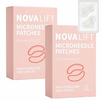 MicroGlow Eye Patches,Under Eye Patchs Hyaluronic Acid Eye Mask for Dark Circles for Women, Forehead Wrinkle & Smile Line Patches 2BOX6 Pairs
