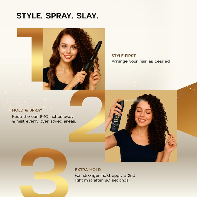 Image of Evano Professional Deft Paramount Hair Hold Spray For Men & Women 250ml | Extra Strong Hold for Long Events| Instant Crystal Shine | Non-Sticky & No Flakes | for All Hair Types