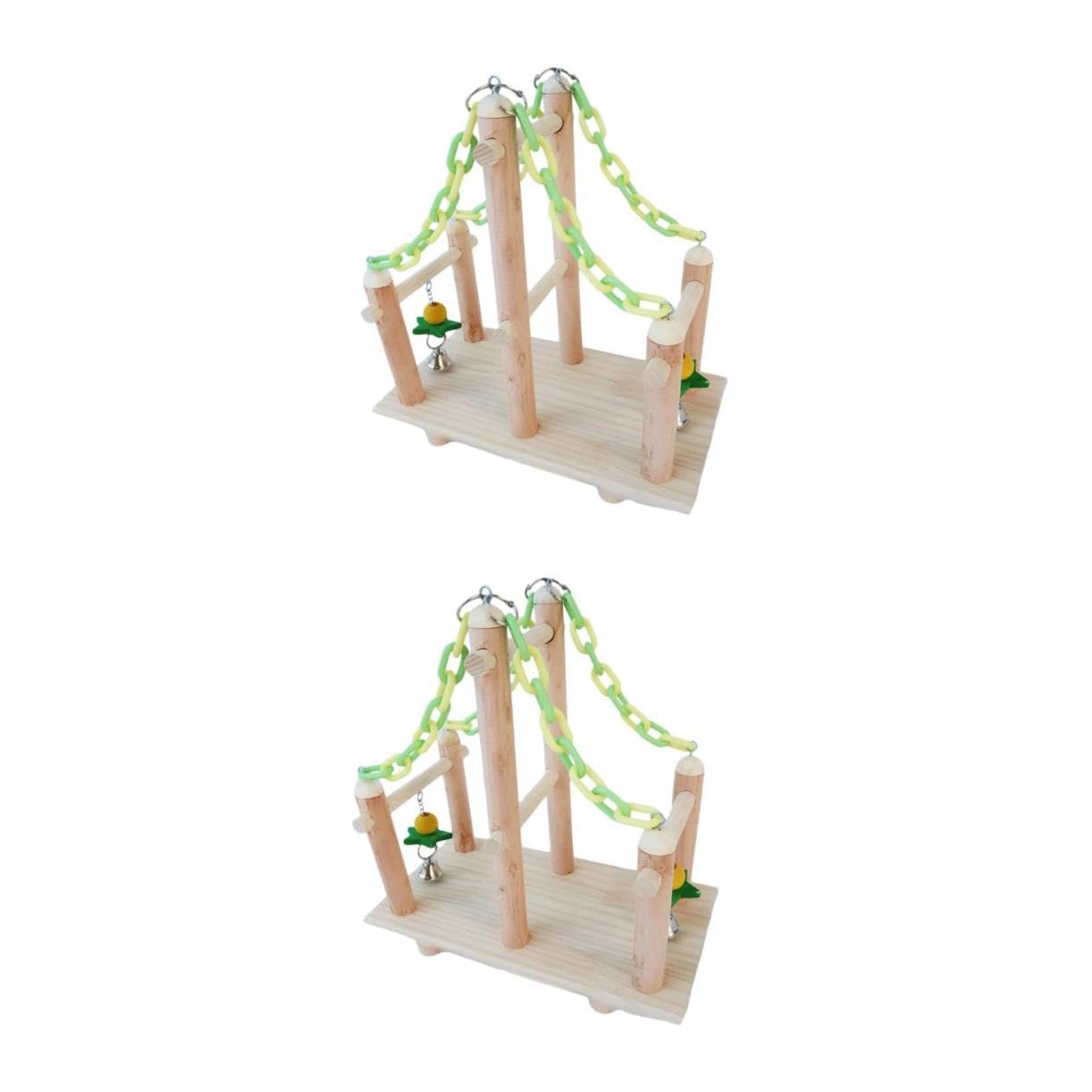 BESPORTBLE 2 Set Giocattolo Pappagallo Giocattolo Per Uccelli Con Scala Di Corda Giocattoli Scala Per Uccelli Animale Domestico Calopsitta Forniture Di Pappagalli Portatile Bambino Di Legno