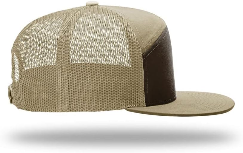 Richardson 168 Hi-Pro 7 Panel Flat Bill Adjustable Snapback Trucker Mesh Back Cap | OSFM | Bulk Pack Available - Image 4