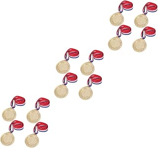 INOOMP 12 Pcs Football Trophy Soccer Medals Custom Medals Gold Medals Gold Basketball Medals Race Medals Gold Award for Sports Kids Medals Award Medal Wheat Gold Medal Metal Toy Child