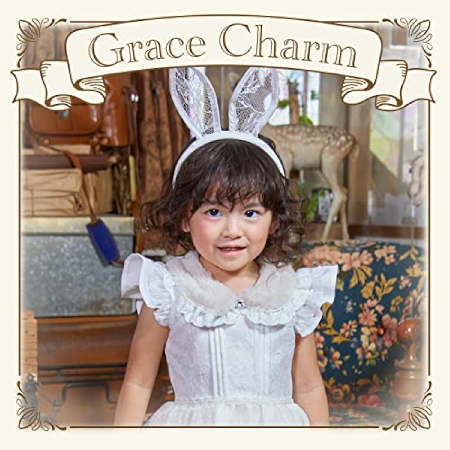クリアストーン(Clearstone) グレースチャーム コスプレ ハロウィン パウダーバニー ベビー 女の子 90cm ホワイト 詳細画像2