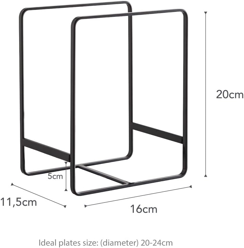 YAMAZAKI Home 2269 Tower Dish Organizer-Storage Rack for Kitchen Cabinets, Large, Black