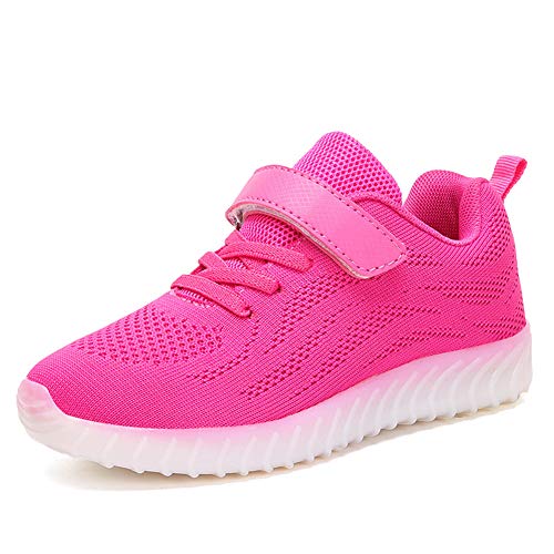 Mixte Enfants LED Chaussures de Sport 7 Changement de Couleur Chaussure de Mutilsport USB Rechargeable LED Lumineuse Baskets Mode Respirante Running Sneakers pour Garçons et Filles Cadeau 26-37EU Cover