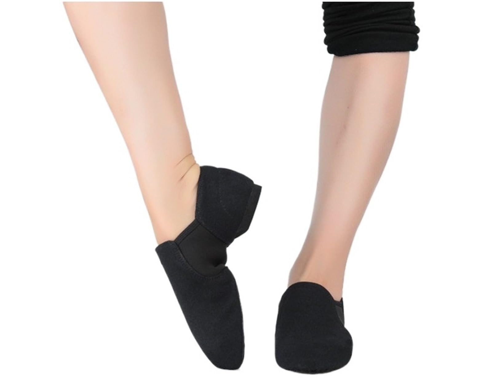 Ballettpantoffeln Jazz-Tanzschuhe, Tan-Schwarz, Twin-Slip-on-Jazz-Schuhe, Übergroße Tanz-Sneaker for Mädchen Und Frauen(Canvas Black,FR41-25.5cm)