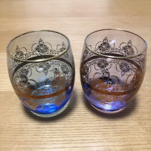 ヴェネチアングラス イタリア 2個セット 青 パープルのサムネイル