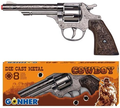 Gonher Diecast Metal 8 Ring Shot Cowboy Gun