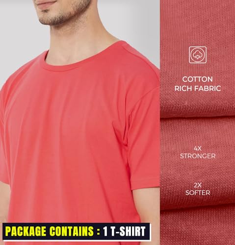 Image of Sleepynuts Men's Regular Fit Round Neck Half Sleeves Solid Casual Wear T-Shirt