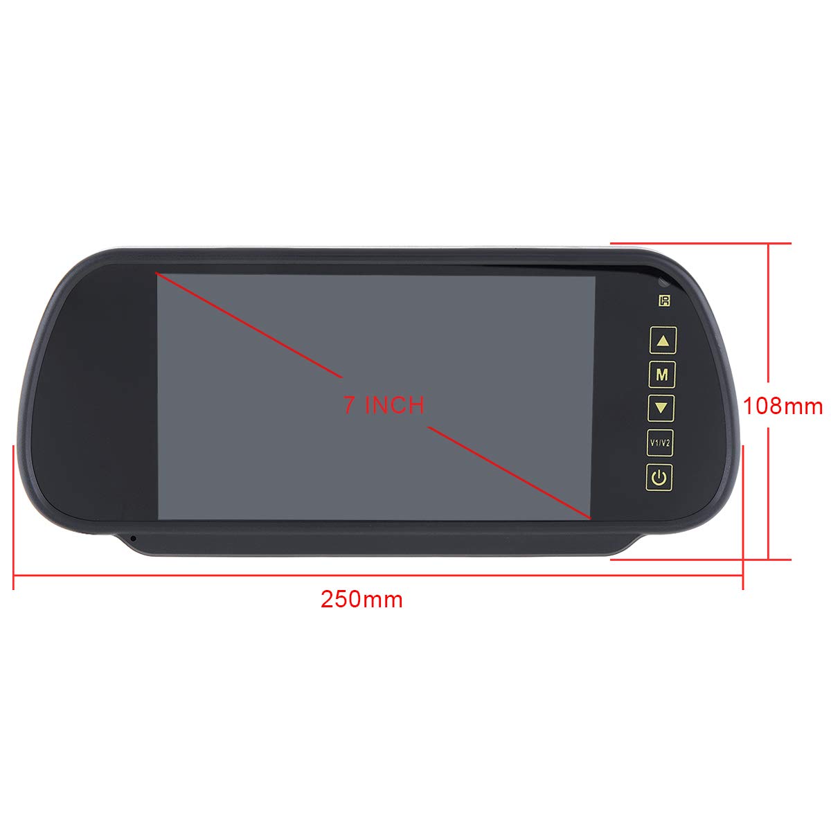 7" 16:9 2 canaux entrée vidéo de Voiture RVB écran numérique Vue arrière VCR Moniteur avec Bouton Tactile