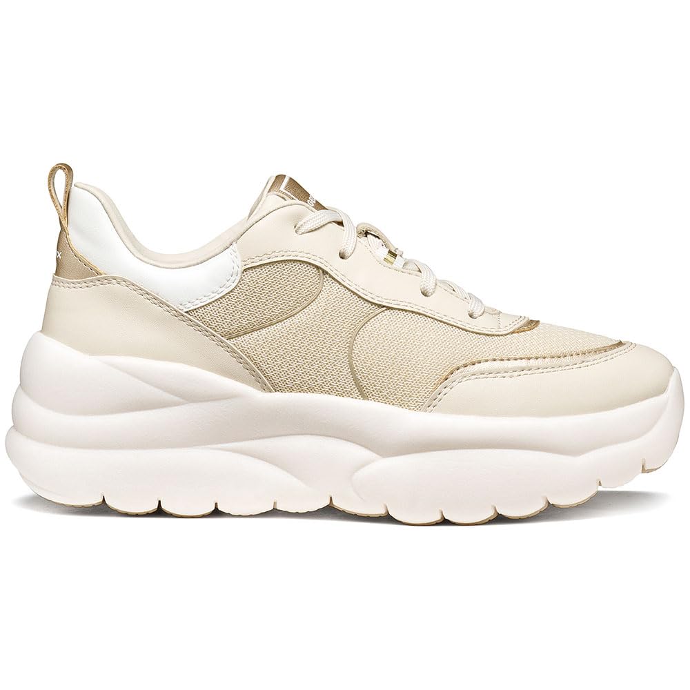 Geox Women's D XTORS B Trainers, Papyrus/LT Gold, 39 EU