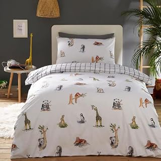 HOMEMAKER BEDDING Animal Duvet Cover Bed Quilt Set Giraffe Panda Koala Penguin Tiger (Single)