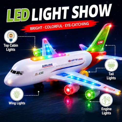Toysery Airbus A380 Bump and Go Airplane Toy, Lights & Sounds, Ages 3-12 by Toysery - Used condition - Image 7