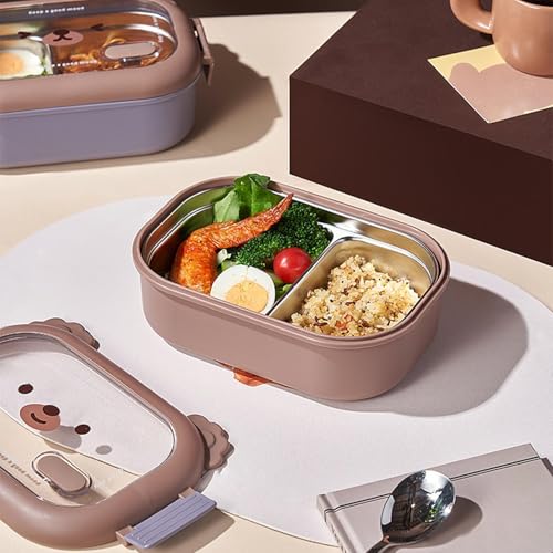 Boîte repas compartimentée métal pour éviter les déjeuners renversés