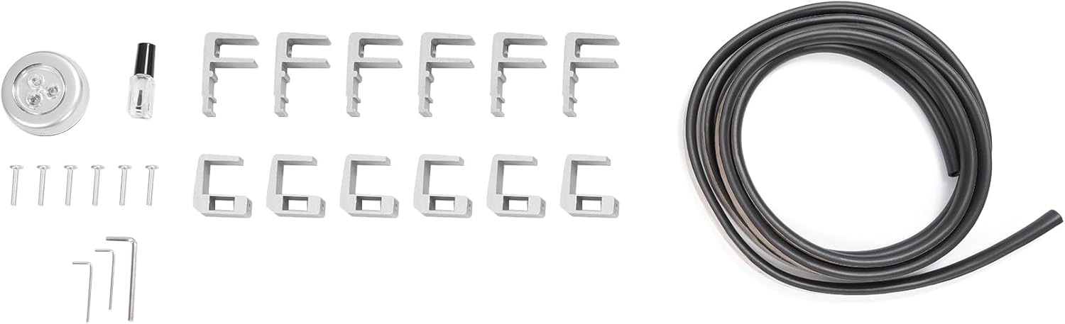 Detailed view of small hardware and clamps