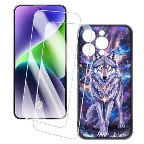 OAGELIM 2�Z�b�g �X�N���[���v���e�N�^�[ + �P�[�X Oukitel P1 (6.7 �C���`) �Ƃ̌݊������� �A�[�e�B�X�e�B�b�N�J�X�^���v�����g�J�o�[�Ƌ����K���X�t�B���� �X�N���b�`�h�~ (�T2)