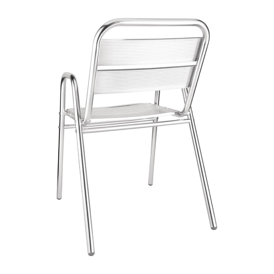 Bolero U501 Lot de 4 chaises en aluminium avec accoudoirs arqués