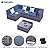 HOOOWOOO Patio Outdoor Furniture Sectional Couch Set,5 Piece Wicker Weather Resistant Conversation Set,Modern Corner Modular L Shaped Sofa Set with Table for Yard Seating and Lying(Denim Blue)