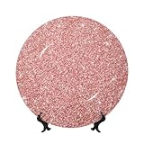 Kuilepa Roségoldener Glitzer für dekorative Teller für Heimdekoration, Keramik-Display-Teller mit Ständer für Esszimmer, Küche, Wohnzimmer, Tischdekoration, 25,4 cm