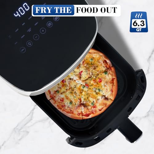 Image of NEWBULIG Air Fryer, 6QT Square Airfryer with Visual Window, 400℉ Fast Heating Air Fryers Oven with Timer, Auto-Off, Non Toxic & Non Stick, Multiple 12 Modes for Roast, Bake, Dehydrate, Fry, Reheat