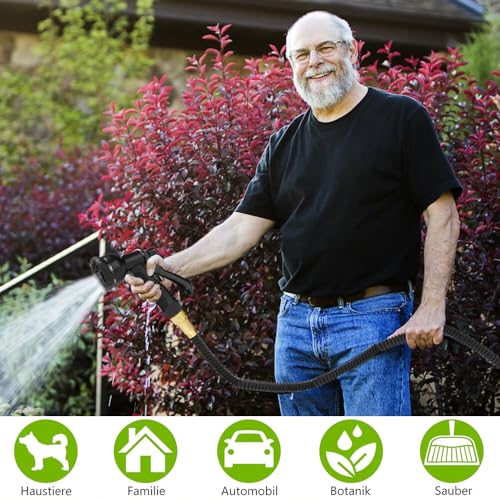 Miniatura 6 de Manguera Jardin Extensible,Mangeras Jardineria Flexible 15 Metros,Manguera Extensible Con Conectores 3 4 Y 1 2 , Mangeras Flexible Con 8 Funciones De Riego,Para Jardineria,Césped,Limpieza De Coches