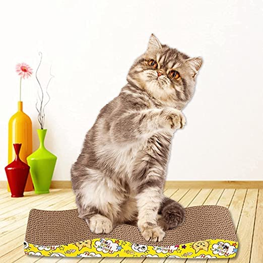 Pet Believe Cat Scratcher Cardboard Reversible Cat Scratching Pad with Catnip Corrugated Reversible Wave Cat Scratching Board Lounge Sofa Bed (Mountain Shape)