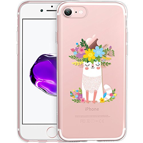 ESR iPhone 7 Case, iPhone 7 Clear Soft TPU Protective Case Back Cover with Cute Cartoon Pattern [Slim Fit] [Ultra Thin] for 4.7 inches iPhone 7 (2016 Release)(Flower Kitten)