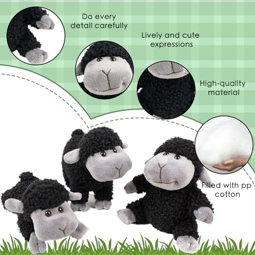 lilizzhoumax Simulation Lamb Plush Toy 13cm/5”, sit Realistic Stuffed Animal Wild Cute Sheep Plush Toy - Image 3