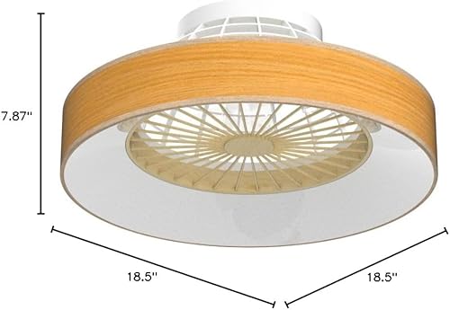 Miniatura 9 de DLLT Ventilador de techo de perfil bajo con luz, ventiladores de techo LED regulables de 18.5 pulgadas con luces y control remoto, moderno