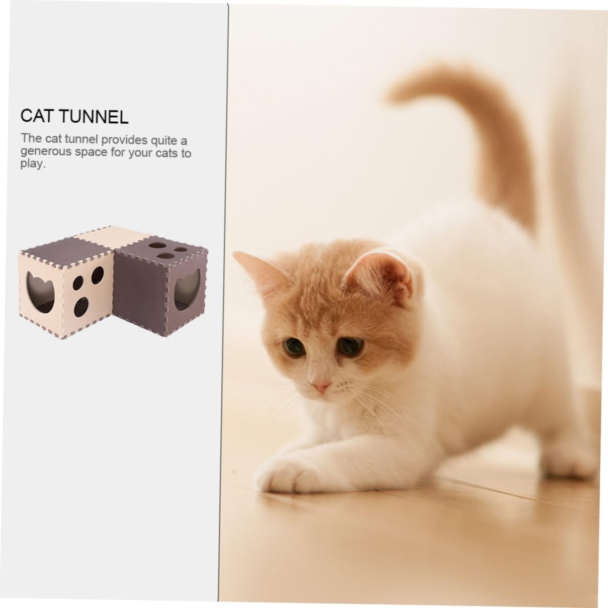 1 Set Interactive Cat Play Tunnel Wear Resistant Kitten Design for Indoor Cats Fun Exercise and Enrichment for Bonding with