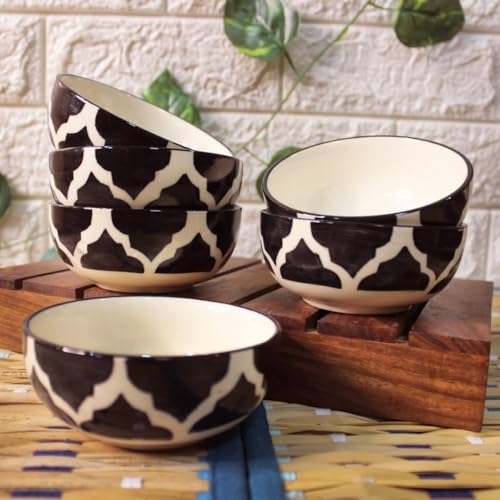 Image of Ceramic Bowl Set | 4-Piece Lightweight Crockery for Daily Use | Charcoal Black Ramen & Snack Bowls (75ml Each) | Elegant Microwave & Dishwasher Safe | Perfect Christmas & New Year Gift