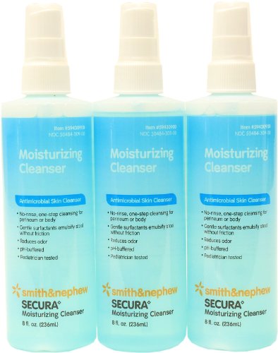 Smith and Nephew SECURA Moisturizing Antimicrobial Skin Cleanser, 8 Fl Oz (Pack of 3)