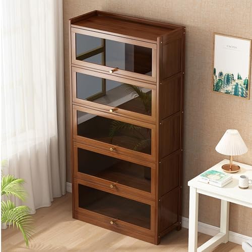 Dustproof Display Case for Collectibles - Large Anime Figure Showcase, Floor Stand with Storage Shelves for Living Room & Home Office, 70x31x140cm (Gray)